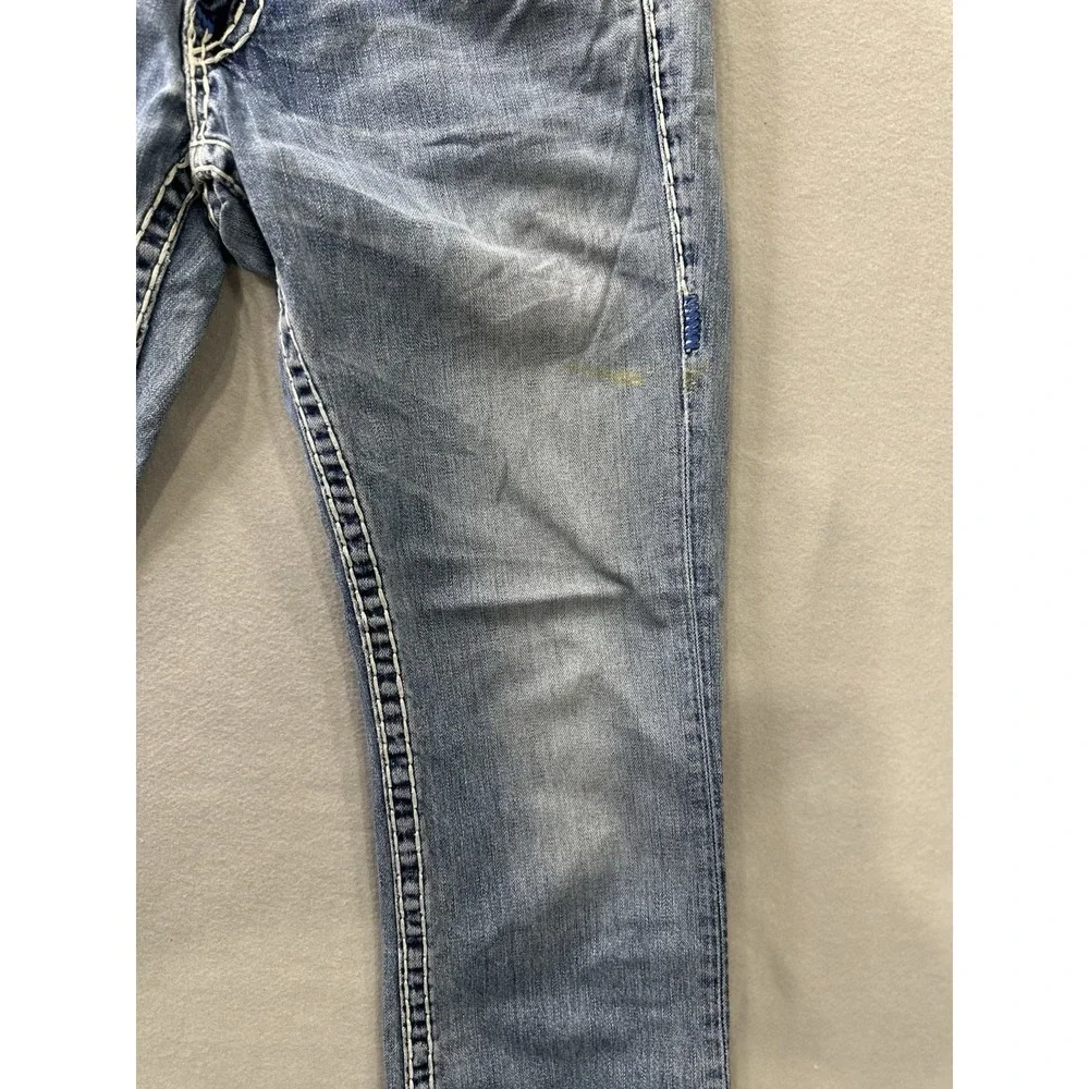 True Religion Ricky Super T White Stitch Jeans Medium Wash Men's 32X30 Rare